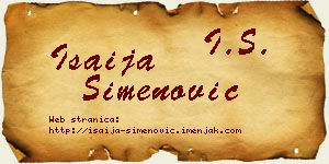 Isaija Simenović vizit kartica